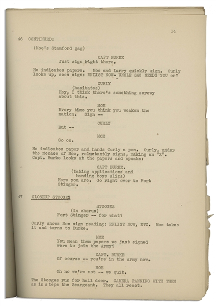 Moe Howard's Script for The Three Stooges 1936 Film ''Half Shot Shooters''